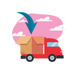 Wall Mural - truck fast delivery logistic icon vectorillustrate