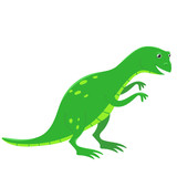 Fototapeta Dinusie - Tyrannosaurus dinosaur in cartoon style. Isolate on white background. Vector illustration.