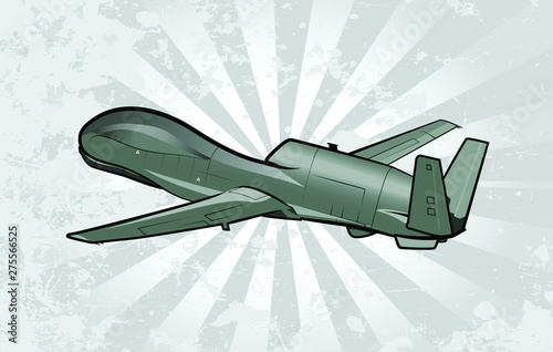 Unmanned Surveillance Aircraft Vector Illustration Poster Mural XXL