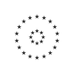 Poster - Stars in circle icon template black color editable. Stars in circle symbol vector sign isolated on white background. Simple logo vector illustration for graphic and web design.