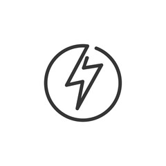 Aufkleber - Lightning, electric power icon template black color editable. Energy and thunder electricity  symbol vector sign isolated on white background. Simple Power Flash logo vector illustration for graphic a