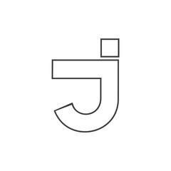 letter j simple geometric line logo vector