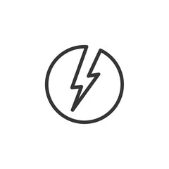 Aufkleber - Lightning, electric power icon template black color editable. Energy and thunder electricity  symbol vector sign isolated on white background. Simple Power Flash logo vector illustration for graphic a