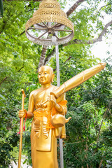 Golden Buddha statue in temple ,Thailand