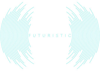 Blue circular lines abstract futuristic tech background