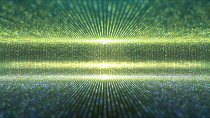 Poster - Futuristic abstract glittering moving particles and elegance lights pattern for stage performance show and video jockey background and screensaver