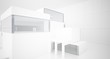 © SERGEYMANSUROV - Abstract architectural white interior of a minimalist house with large windows.. 3D illustration and rendering.