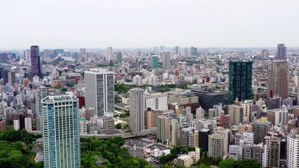 Wall Mural - Tokyo skyline in aerial view, Cityscape with buildings in downtown, 05/15/2019 Tokyo Japan