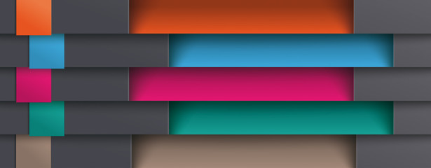 Canvas Print - template design header 5 options holes depth black