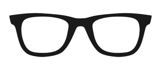 vector illustration of hipster nerd style black glasses silhouette isolated on white background