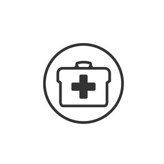 Poster - Medicine Briefcase icon template black color editable. Medicine Briefcase symbol vector sign isolated on white background. Simple logo vector illustration for graphic and web design.