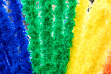 Colorful Background Of Feathers That Were A Part Of Ones Constume At The Munich Gay Pride 2018