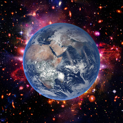 Wall Mural - Earth from space with a dramatic view. The elements of this image furnished by NASA.