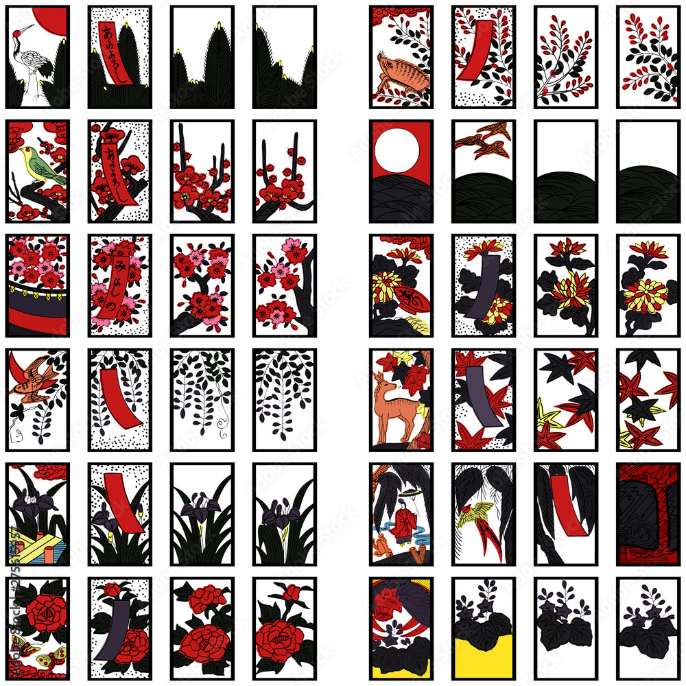 花札_全札一覧 Stock Vector | Adobe Stock