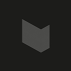 Poster - Isometric Geometric Font. Line blend style letter L. Typography design.