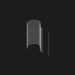 Poster - Isometric Geometric Font. Line blend style question mark. Typography design.