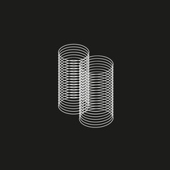 Poster - Isometric Geometric Font. Line blend style number 8. Typography design.