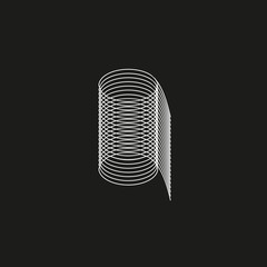 Poster - Isometric Geometric Font. Line blend style number 9. Typography design.
