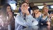 © motortion - Young men and women watching sport championship looking unhappy, team loss