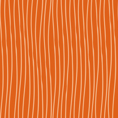 Wall Mural - Abstract cream hand drawn vertical doodle line design. Seamless irregular vector pattern on bright orange background. Great for wellness, beauty, food products, packaging, stationery, giftwrap