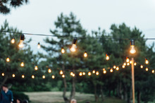 Light Bulb Decor In Outdoor Party, Wedding Party