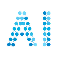 Aufkleber - Capital letters of AI - Artificial Intelligence