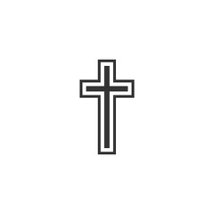 Poster - Religion, christian cross icon. Vector illustration, flat design.