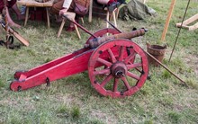 Little Old Cannon On Wheels. Historical Reconstruction.