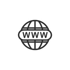 Poster - Web internet and globe icon template black color editable. Web internet and globe symbol vector sign isolated on white background. Simple logo vector illustration for graphic and web design.