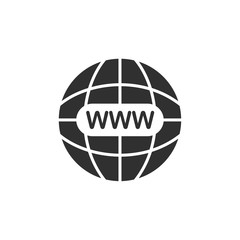 Poster - Web internet and globe icon template black color editable. Web internet and globe symbol vector sign isolated on white background. Simple logo vector illustration for graphic and web design.