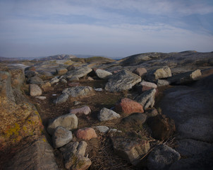 colored rocks on the coast