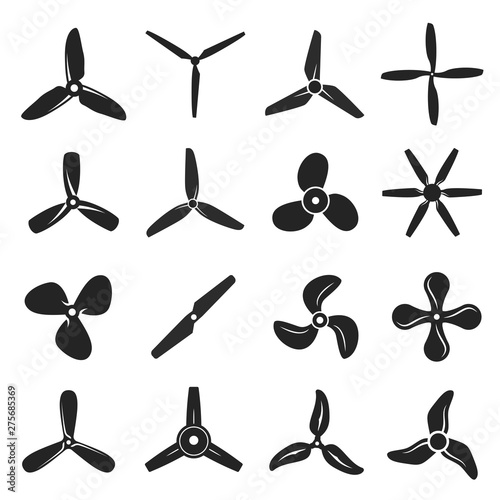 Cuadros en Lienzo Propeller screw icon set, engine or motor image
