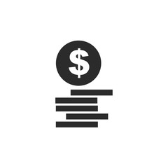 Aufkleber - coin icon template black color editable. coin symbol vector sign isolated on white background. Simple logo vector illustration for graphic and web design.