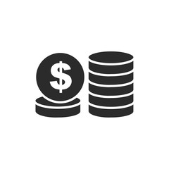 Aufkleber - coin icon template black color editable. coin symbol vector sign isolated on white background. Simple logo vector illustration for graphic and web design.