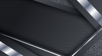 Wall Mural - Black Metallic Silver Technology Corporate Background Template