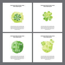 It's Your Lucky Day Wishes Cards Template Set, Drawn Labels Kit