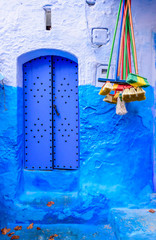 Wall Mural - Sightseeing of Morocco. Beautiful blue medina of Chefchaouen town in Morocco