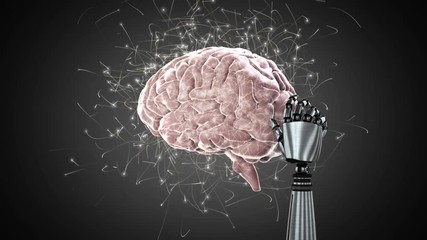 Poster - brain with a robot arm
