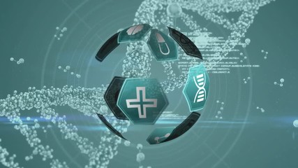 Poster - Medical science icons shaped into globe