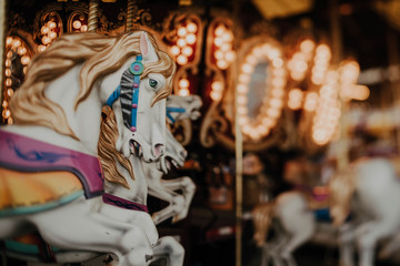 Horses on a carousel 