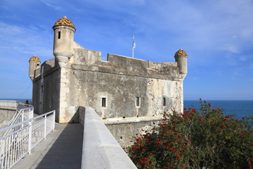  Castle of Menton facing the sea, France