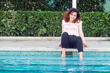 young woman in swimming pool