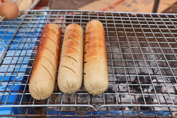 Wall Mural - Grilled pork sausage at street food