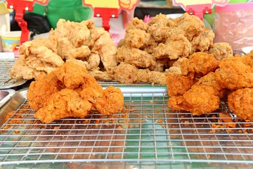 Canvas Print - Fried chicken at street food