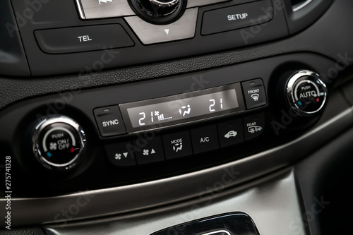 Black Detail With The Air Conditioning Button The Dashboard