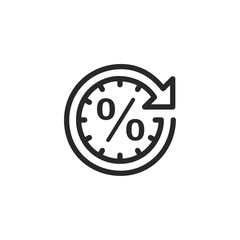 Fototapete - Percentage icon template black color editable. Discount symbol vector sign isolated on white background. Simple logo vector illustration for graphic and web design.