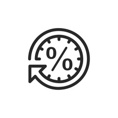 Fototapete - Percentage icon template black color editable. Discount symbol vector sign isolated on white background. Simple logo vector illustration for graphic and web design.