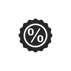 Aufkleber - Percentage icon template black color editable. Discount symbol vector sign isolated on white background. Simple logo vector illustration for graphic and web design.