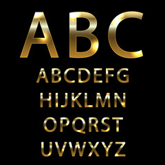 Metal gold font