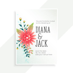 Wall Mural - wedding invitation card with flower decoration